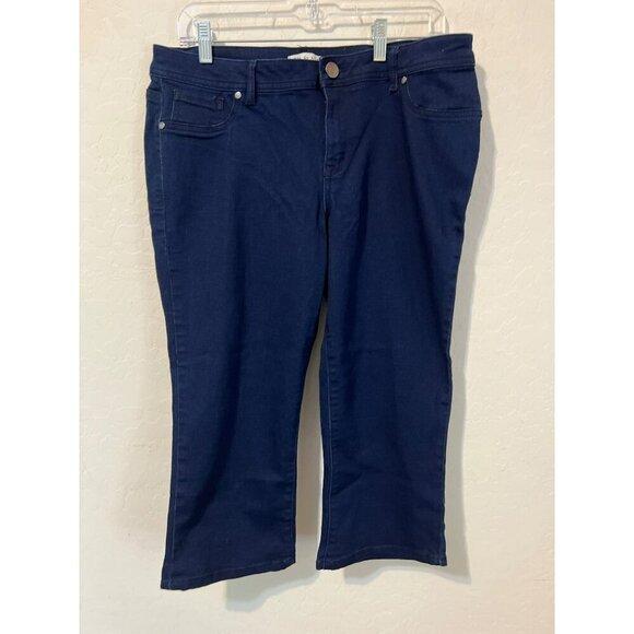 Ava & Alex Sz 14P Cropped Capri Jeans Dark Wash - Picture 2 of 8